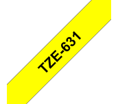 Genuine Brother TZe-631 Labelling Tape – Black on Yellow, 12mm wide