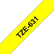 Originele Brother TZe-631 labeltape – zwart op geel, breedte 12 mm