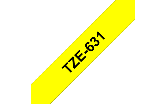 Brother original TZe631 laminert merketape - sort på gul, 12 mm bred