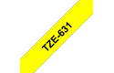 Bandă de etichete originală Brother TZe-631 – negru pe galben, 12mm lățime
