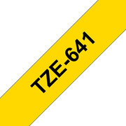 Genuine Brother TZe-641 Labelling Tape Cassette – Black on Yellow, 18mm wide