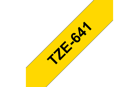Casetă cu bandă de etichete originală Brother TZe-641 – negru pe galben, 18mm lățime