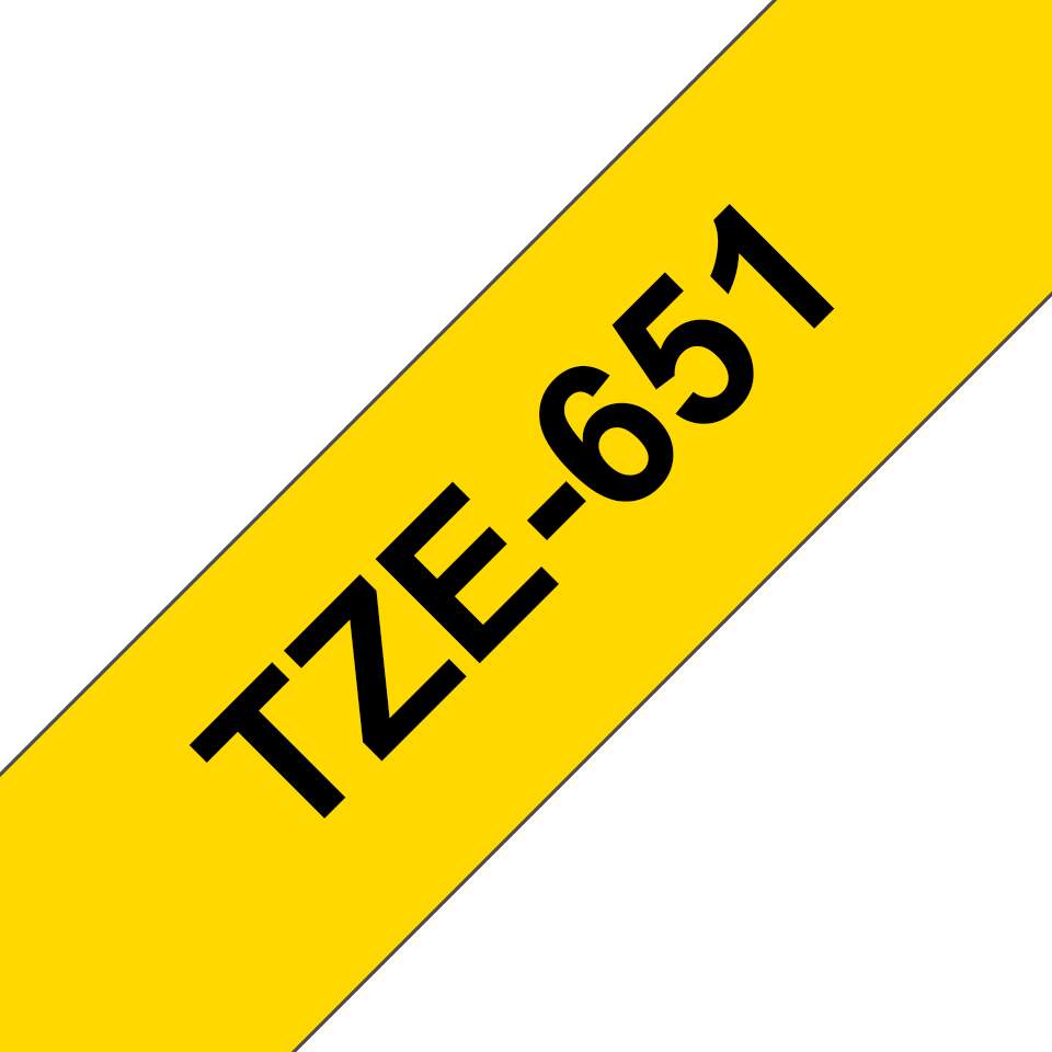 5  NOM TZe  651 BLACK YELLOW Label Tape Compatible 24mm x 8M 1" x 26 ft brother 
