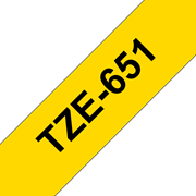 Originele Brother TZe-651 label tapecassette – zwart op geel, breedte 24 mm