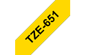 Genuine Brother TZe-651 Labelling Tape Cassette – Black on Yellow, 24mm wide