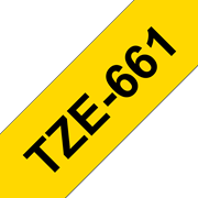 Oryginalna taśma TZe-661 firmy Brother – czarny nadruk na żółtym tle, 36mm szerokości