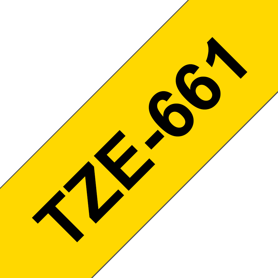 Brother P-touch TZe661 sort på gul 36 mm bred merketape