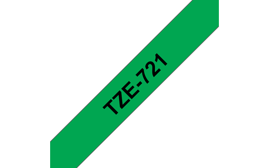 Originální kazeta s páskou Brother TZe-721 - černý tisk na zelené, šířka 9 mm