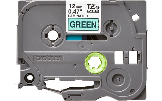Original Brother TZe731 tape – sort på grøn, 12 mm bred 2
