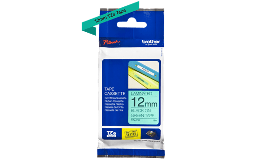 Genuine  Brother TZe-731 Labelling Tape Cassette – Black on Green, 12mm wide 3