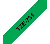 TZe-731 - Cassette à ruban pour étiqueteuse Brother originale – Noir sur vert, 12 mm de large