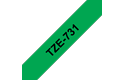 Cassette à ruban pour étiqueteuse TZe-731 Brother originale – Noir sur vert, 12 mm de large