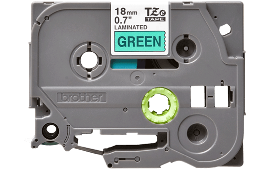 Alkuperäinen Brother TZe741 -tarranauha – musta teksti vihreällä pohjalla, 18 mm 2