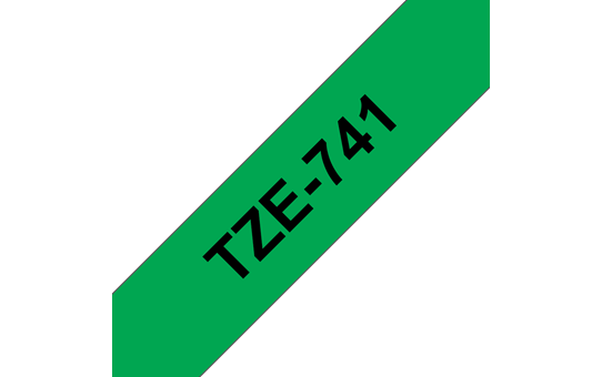 Genuine Brother TZe-741 Labelling Tape Cassette – Black on Green, 18mm wide
