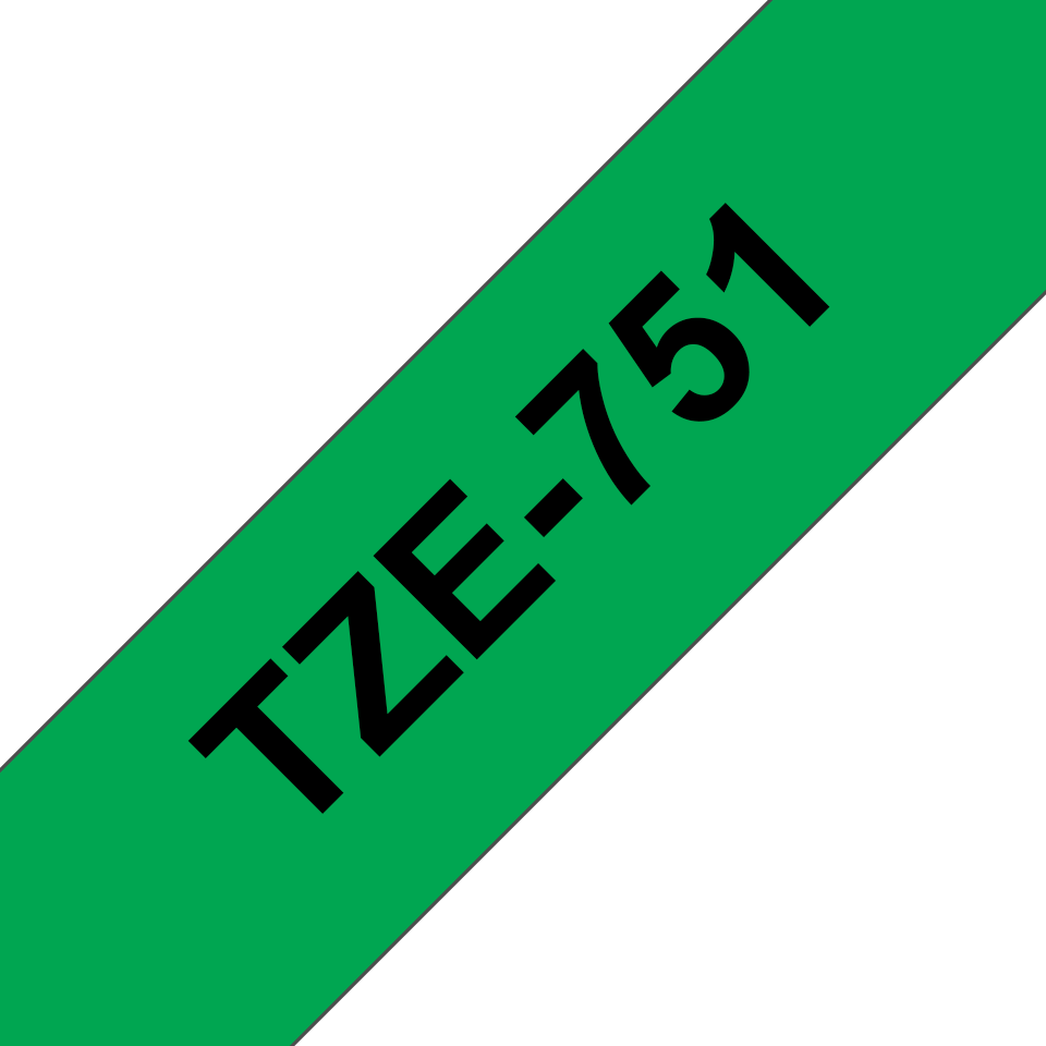Brother P-touch TZe751 sort på grønn 24 mm bred merketape