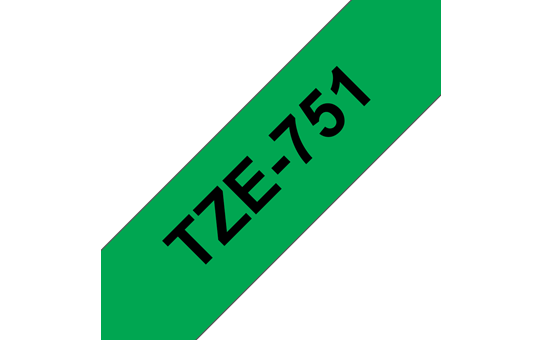 Original Brother TZe751 merketape – sort på grønn, 24 mm bred