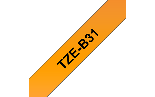 Brother TZe-B31 Schriftband – schwarz auf signalorange