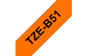 Brother TZe-B51 Schriftband – schwarz auf signalorange