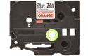Oriģināla Brother TZe-B51 uzlīmju lentes kasete - melnas drukas fluorescējoša oranža, 24mm plata 2