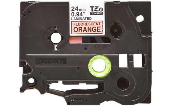 Brother TZeB51: оригинальная кассета с лентой для печати наклеек черным на флуоресцентном оранжевом фоне, ширина: 24 мм.