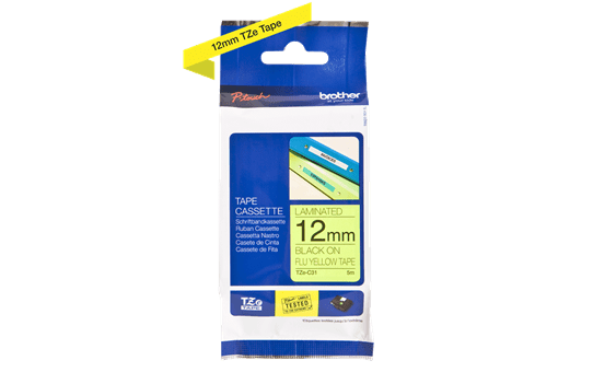 Genuine Brother TZe-C31 Labelling Tape Cassette – Fluorescent Yellow, 12mm wide 3