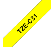 Cassette à ruban pour étiqueteuse TZe-C31 Brother originale – Jaune fluorescent, 12 mm de large