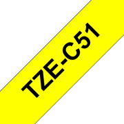 Genuine Brother TZe-C51 Labelling Tape Cassette – Neon Yellow, 24mm wide