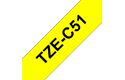 Casetă cu bandă de etichete originală Brother TZe-C51 – negru pe galben fluorescent, lățime de 24 mm