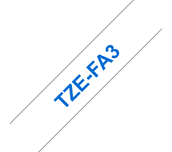 TZe-FA3 - Cassette à ruban textile Brother originale – Bleu sur blanc, 12 mm de large