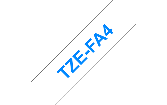 Original Brother TZe-FA4 Textilaufbügelbandkassette – Blau auf Weiss, 18mm breit
