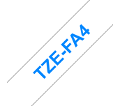 Brother TZe-FA4 Textil-Aufbügelband – blau auf weiß