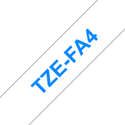 Brother original TZeFA4 tekstiltape - blå på hvit, 18 mm bred