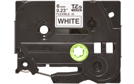 Original Brother TZeFX211 fleksibel ID merketape – sort på hvit, 6 mm bred 2