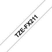 Brother TZe-FX211 - черен текст на бяла гъвгава лента, ширина 6mm