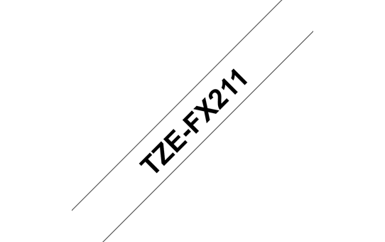Original Brother TZeFX211 fleksibel ID merketape – sort på hvit, 6 mm bred