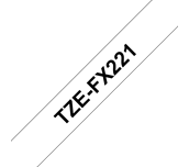 TZe-FX221 - Cassette à ruban pour étiqueteuse Brother originale – Noir sur blanc, 9 mm de large
