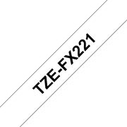 Oryginalna taśma identyfikacyjna Flexi ID TZe-FX221 firmy Brother – czarny nadruk na białym tle, 9mm szerokości