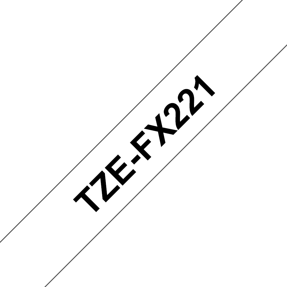 Brother P-touch TZeFX221 sort på hvit 9 mm bred fleksibel ID merketape