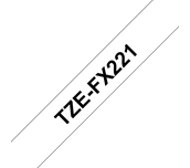 Genuine Brother TZe-FX221 Labelling Tape Cassette – Black on White Flexible-ID, 9mm wide