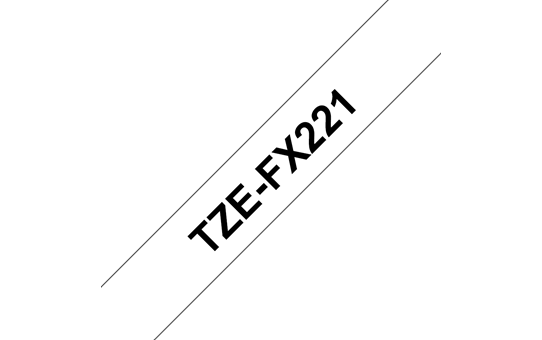 Originele Brother TZe-FX221 flexibele ID label tapecassette – zwart op wit, breedte 9 mm