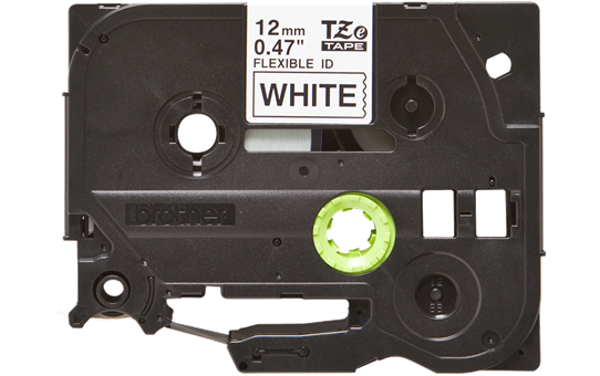 Oriģinālā Brother TZe-FX231 uzlīmju lentas kasete – melnas drukas, balta, 12mm plata 2