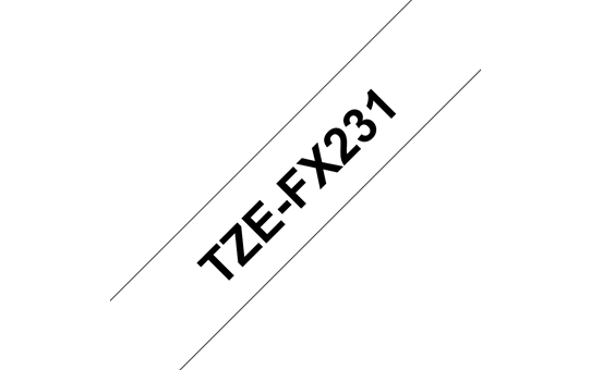 Brother original TZeFX231 fleksibel ID merketape - sort på hvit, 12 mm bred