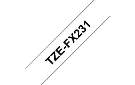 Cassette à ruban pour étiqueteuse TZe-FX231 Brother originale – Noir sur blanc, 12 mm de large