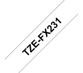 Cassette à ruban pour étiqueteuse TZe-FX231 Brother originale – Noir sur blanc, 12 mm de large