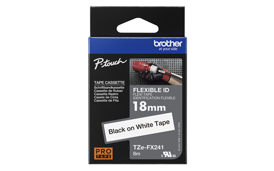 Casetă cu bandă de etichete originală Brother TZe-FX241 – negru pe alb, lățime de 18 mm 3
