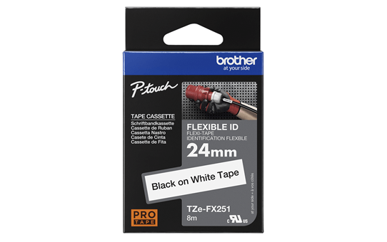 Original TZe-FX251 Flexi-Schriftbandkassette von Brother – Schwarz auf Weiß, 24 mm breit 3