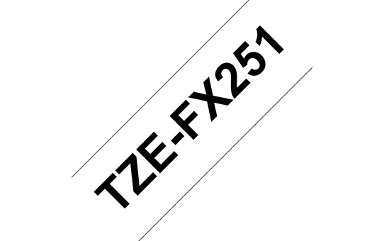 Cassette à ruban pour étiqueteuse TZe-FX251 Brother originale – Noir sur blanc, 24 mm de large