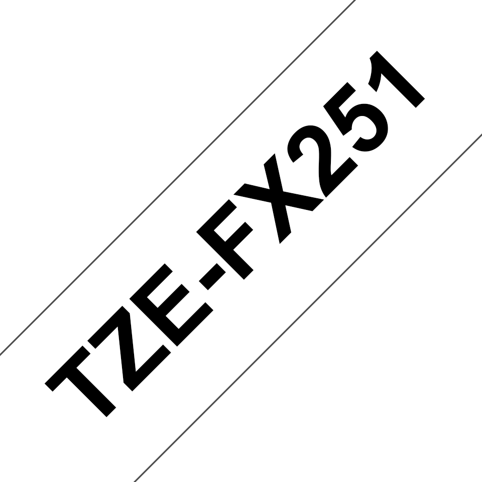 Brother P-touch TZeFX251 sort på hvit 24 mm bred fleksibel ID merketape