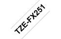 Genuine Brother TZe-FX251 Labelling Tape Cassette – Black on White Flexible-ID, 24mm wide