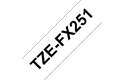 Brother TZe-FX251 - черен текст на бяла гъвгава лента, ширина 24mm